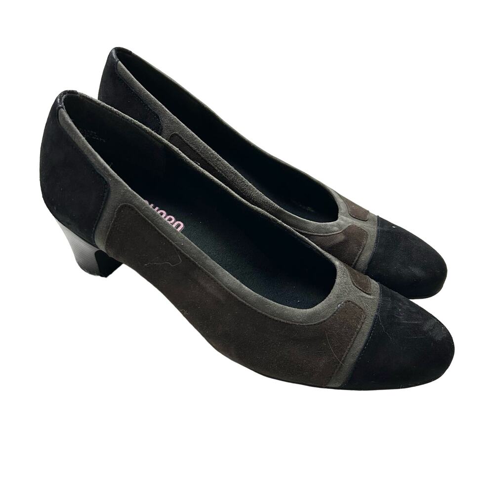 Y2k Suede Colorblock Mod Block Heels - image 1